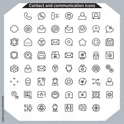 Obraz na płótnie Contact and communication icon set, outline icon for contact, business card contact information icon. Web icon, lines web icons, outline icons pack w salonie