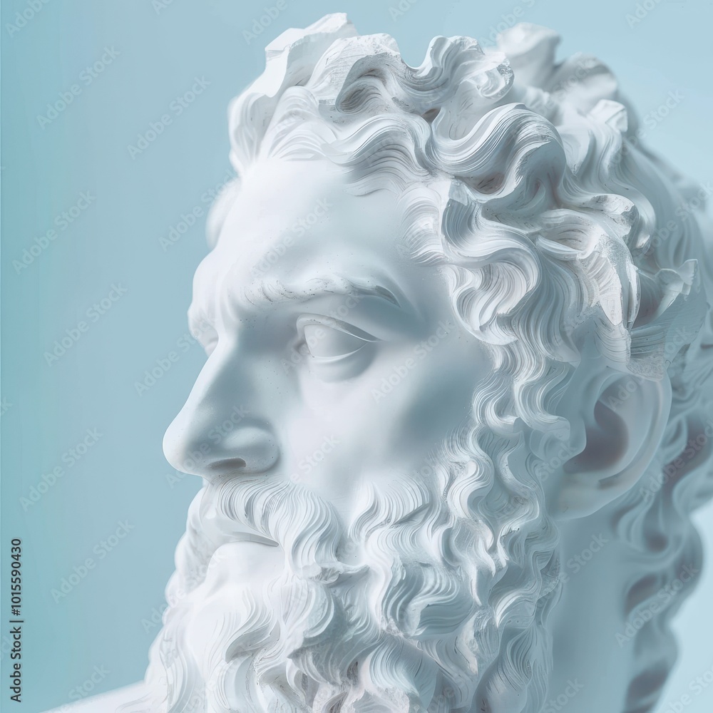 Classic Marble Statue in Soft Lighting, Timeless Sculpture with Minimalist Background Classic Marble Statue in Soft Lighting, Timeless Sculpture with Minimalist Background