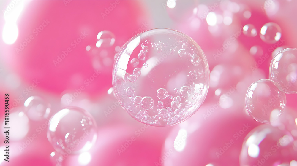 Abstract Background with Pink and White Bubbles Abstract Background with Pink and White Bubbles