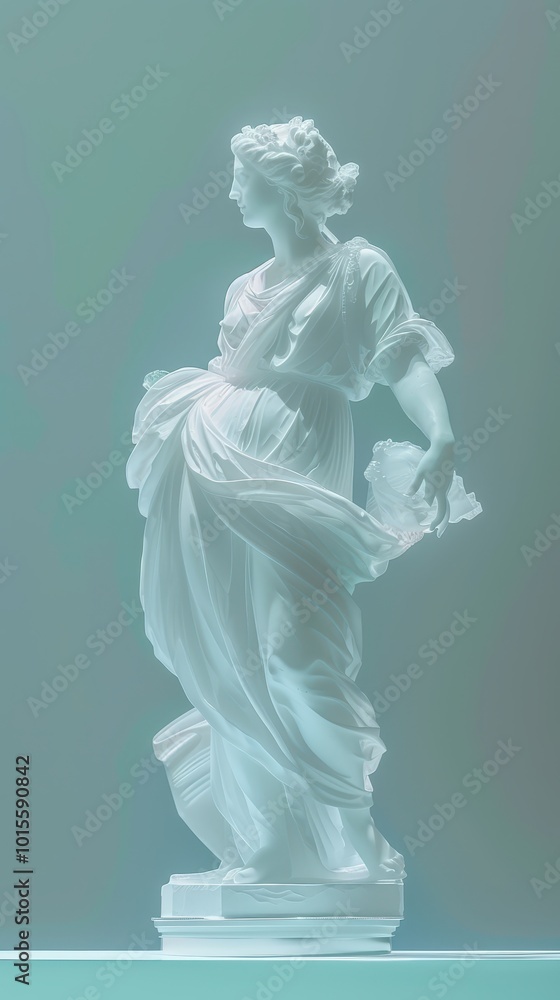 Obraz premium Classic Marble Statue in Soft Lighting, Timeless Sculpture with Minimalist Background