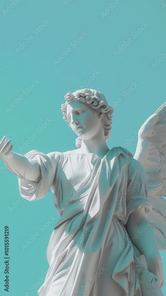 Obraz premium Classic Marble Statue in Soft Lighting, Timeless Sculpture with Minimalist Background