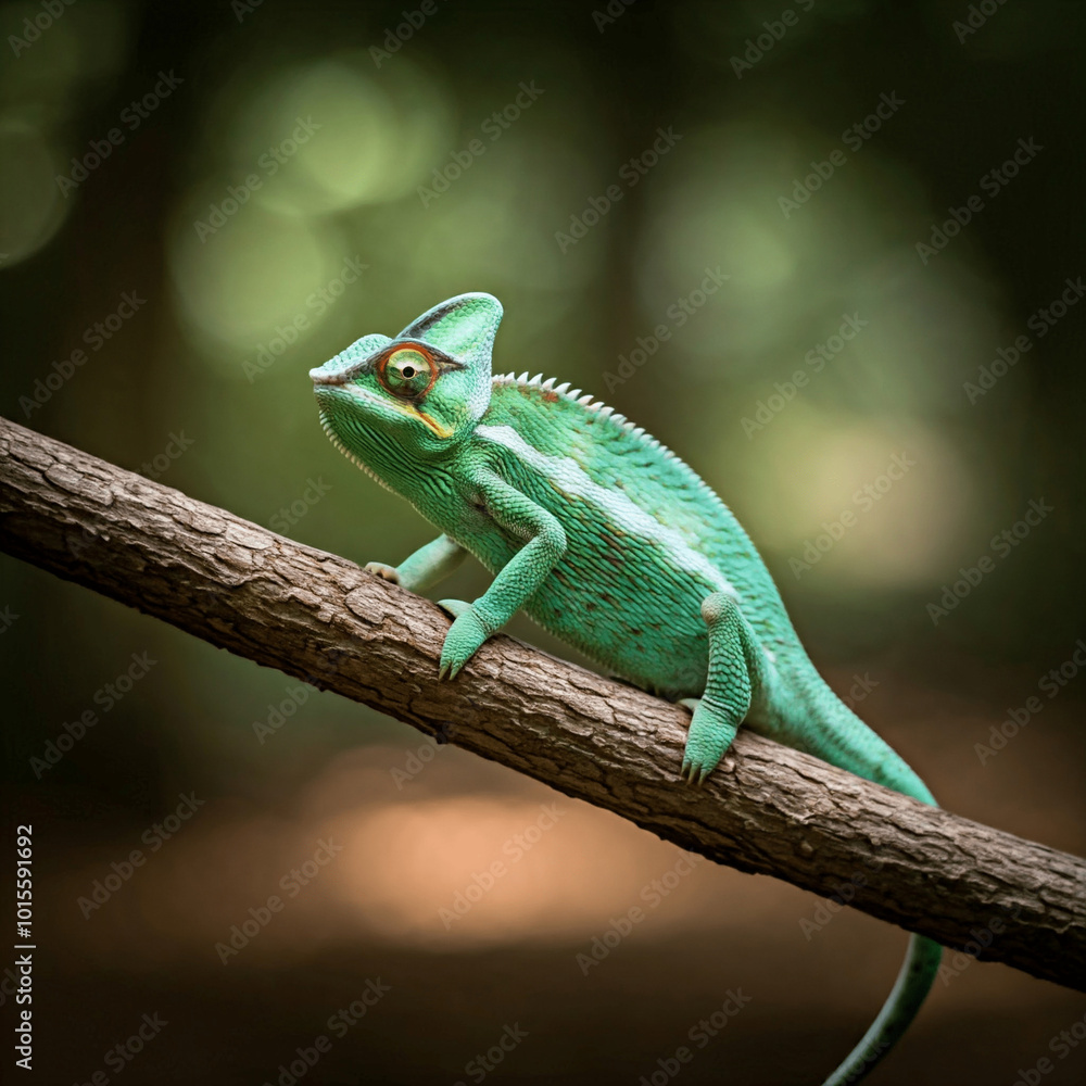 Fototapeta premium The chameleon's tongue can be twice as long as its body! 