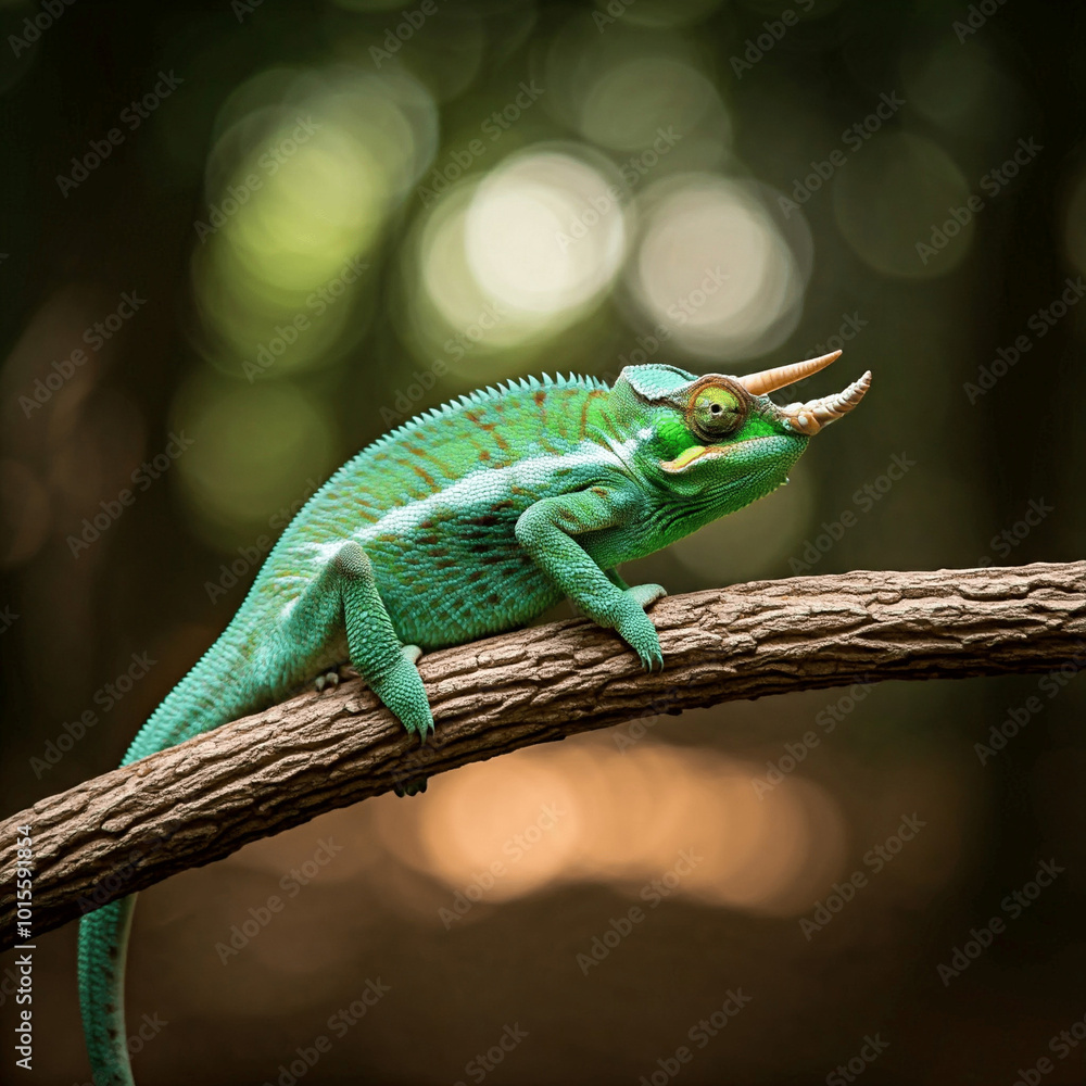 Fototapeta premium The chameleon's tongue can be twice as long as its body! 