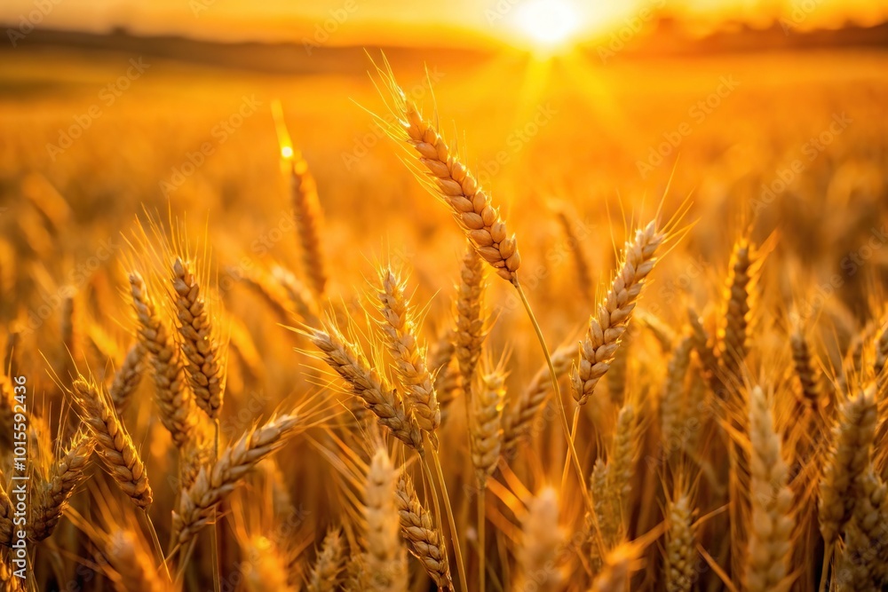 Fototapeta premium Golden field during sunset