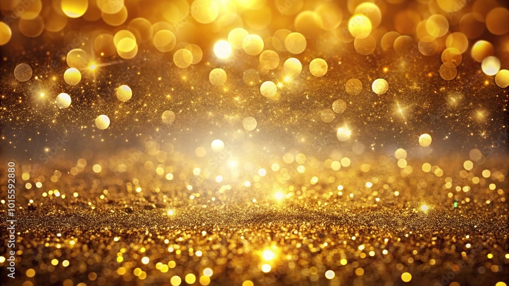 golden glittering particles and bokeh lights reflected golden glittering particles and bokeh lights reflected