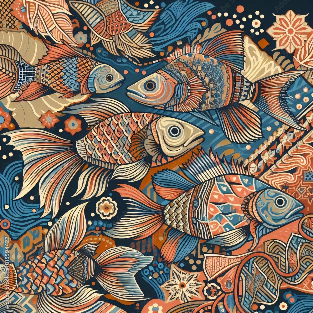 seamless pattern with fishes seamless pattern with fishes