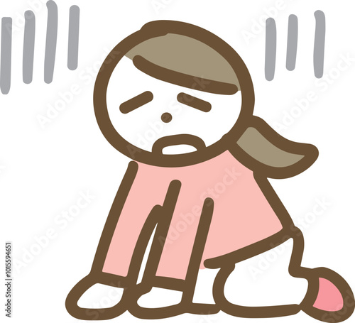 床に手を付いて落ち込んでいる女性