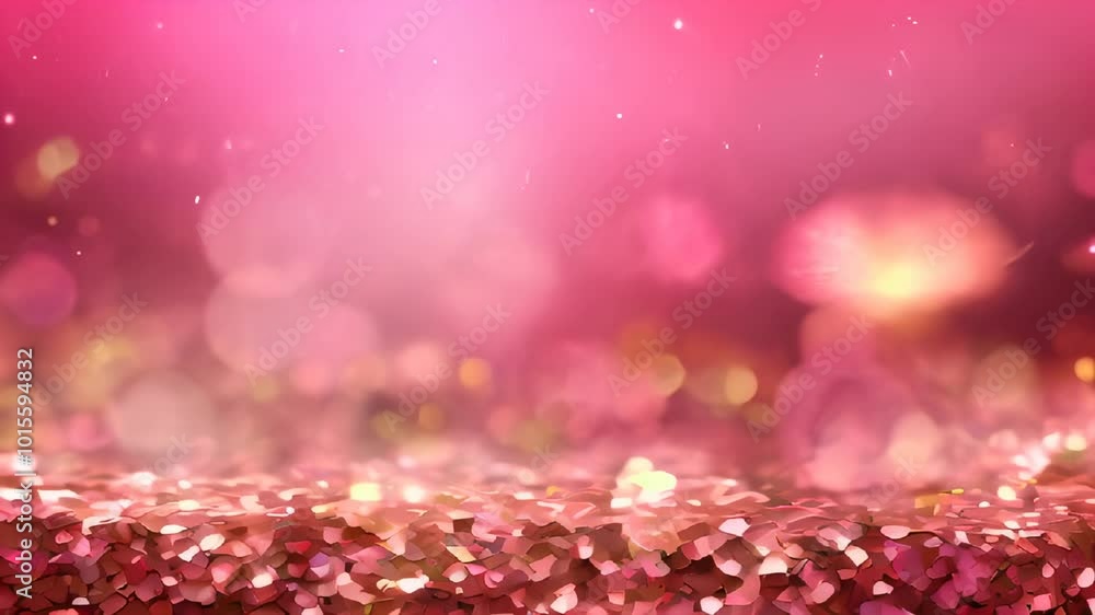 Abstract bokeh background with pink and golden glitter. Abstract bokeh background with pink and golden glitter.