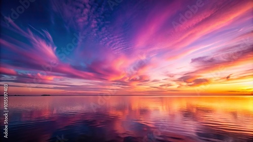 Fototapeta Naklejka Na Ścianę i Meble -  Gorgeous sunset panorama with pink and purple sky