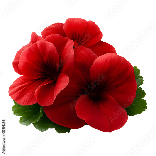 Wallpaper Mural Vibrant red flowers with delicate petals and green leaves, beautifully arranged against a white background. Torontodigital.ca