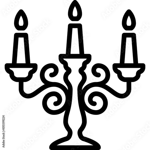 candelabra or candelabrum is a candle holder for dinner or date line or outline icon