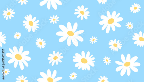 seamless pattern with camomiles