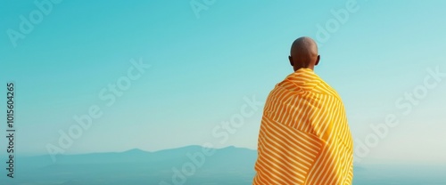 A Serene Monk Contemplating Nature The Beauty of Inner Peace and Tranquility photo