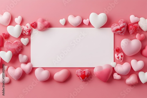 Stylish Valentine s Day Banner with Romantic Hearts and Decorative Elements photo