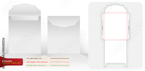 Die cut envelope invitation template isolated backgrounds for your design, packaging branding, product compartment unique designs, minimalist conceptual holder, stationery packs, 3d mock-up realistic