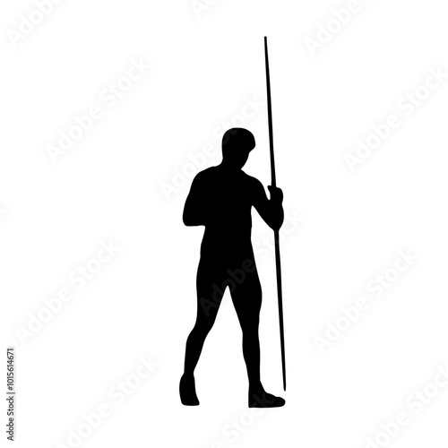 Sport Silhouette Javelin Thrower and Vector