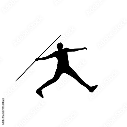 Sport Silhouette Javelin Thrower and Vector