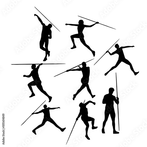 Sport Silhouette Javelin Thrower and Vector