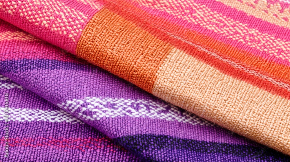 Soft pastelcolored Mudmee fabric with delicate patterns, gentle textures, traditional Thai Ikat weaving, macro shot of cultural textile art Soft pastelcolored Mudmee fabric with delicate patterns, gentle textures, traditional Thai Ikat weaving, macro shot of cultural textile art