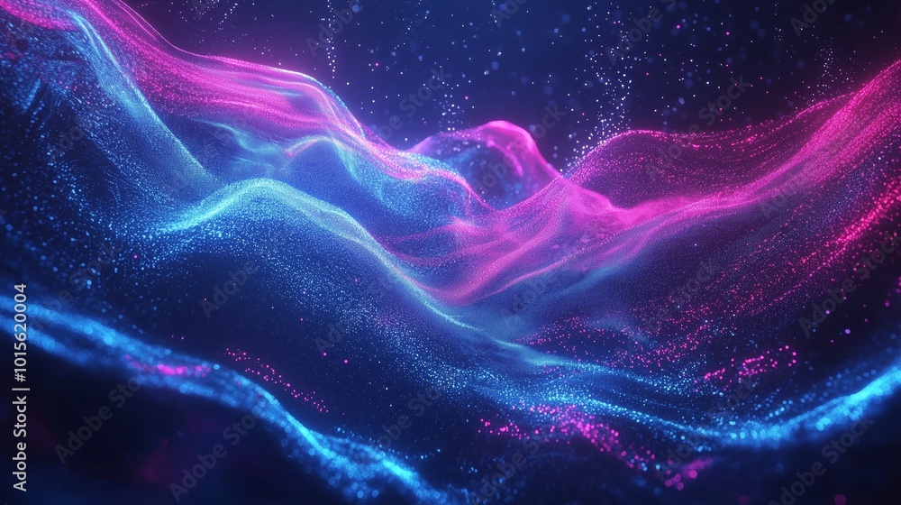 Glowing Waves of Abstract Data Visualization Glowing Waves of Abstract Data Visualization
