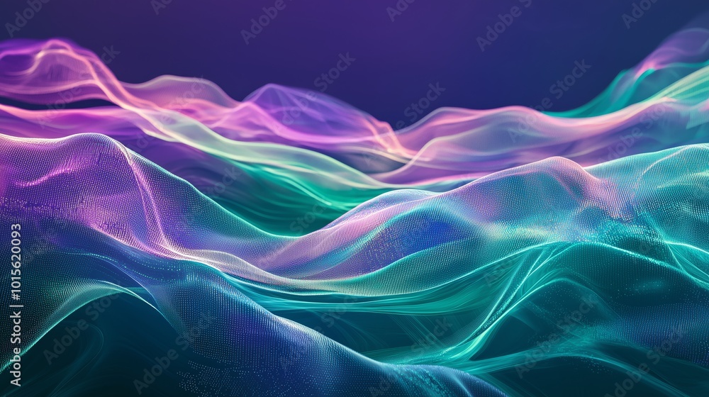 Glowing Digital Waves of Illuminated Data Patterns Glowing Digital Waves of Illuminated Data Patterns