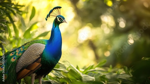 Wallpaper Mural Majestic Peacock in Lush Greenery Torontodigital.ca