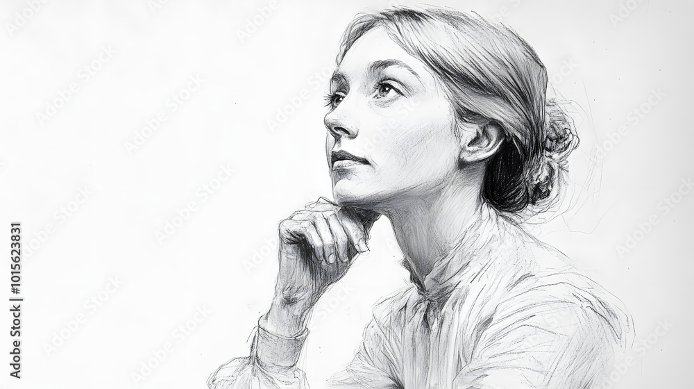 pencil sketch of Florence Nightingale pencil sketch of Florence Nightingale