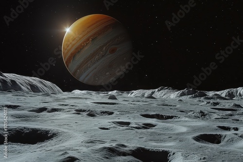 Stunning View of Jupiter from Moon's Surface photo