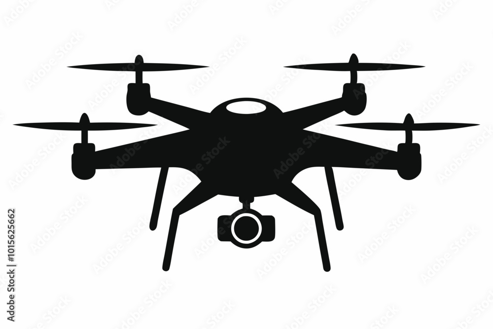 Drone silhouette vector, drone camera icon silhouette vector illustration
Drone silhouette vector, drone camera icon silhouette vector illustration