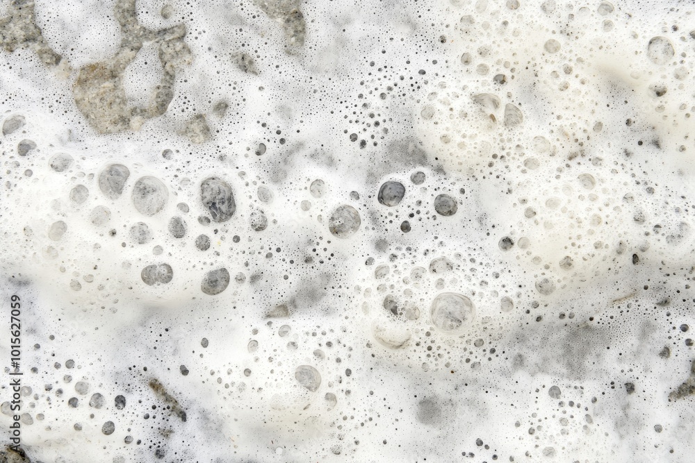 Close-up of white foam with bubbles, creating an abstract texture. Ideal for backgrounds, patterns, or natural water imagery. Close-up of white foam with bubbles, creating an abstract texture. Ideal for backgrounds, patterns, or natural water imagery.