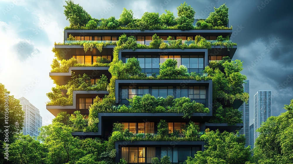 Cityscape design showcases energy-efficient buildings and green streets, reflecting sustainable urban planning concepts. Cityscape design showcases energy-efficient buildings and green streets, reflecting sustainable urban planning concepts.