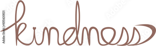 kindness, text, one color, brown, kindness cursive, kindness words, kindness one line, line drawing, line drawing kindness, kind, kind word, single word, single word kindness, website, logo, social