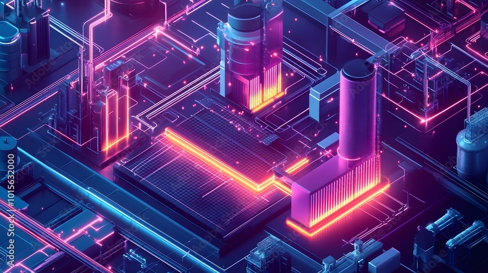 Futuristic circuit board design with vibrant neon colors and glowing elements, ideal for technology and digital themes. Futuristic circuit board design with vibrant neon colors and glowing elements, ideal for technology and digital themes.