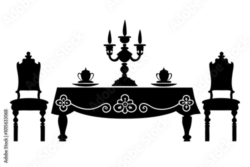 Georgian Supra Table Silhouette of a Traditional Feast