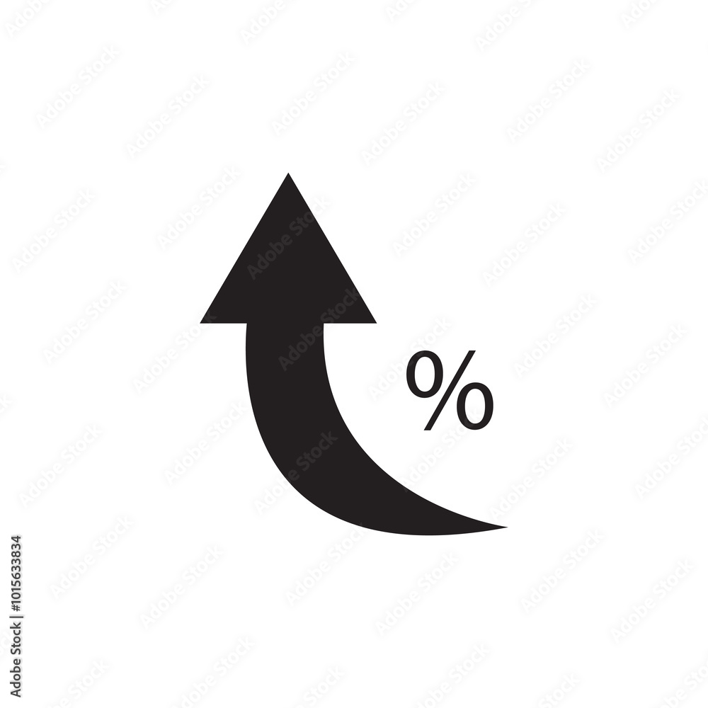 Percent arrow icon. increase arrow sign flat black simple illustration for web and app..eps Percent arrow icon. increase arrow sign flat black simple illustration for web and app..eps