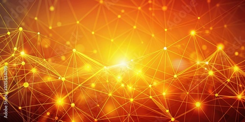 Abstract geometric background connecting dots as plexus in orange and yellow, geometric, abstract, background, dots, plexus