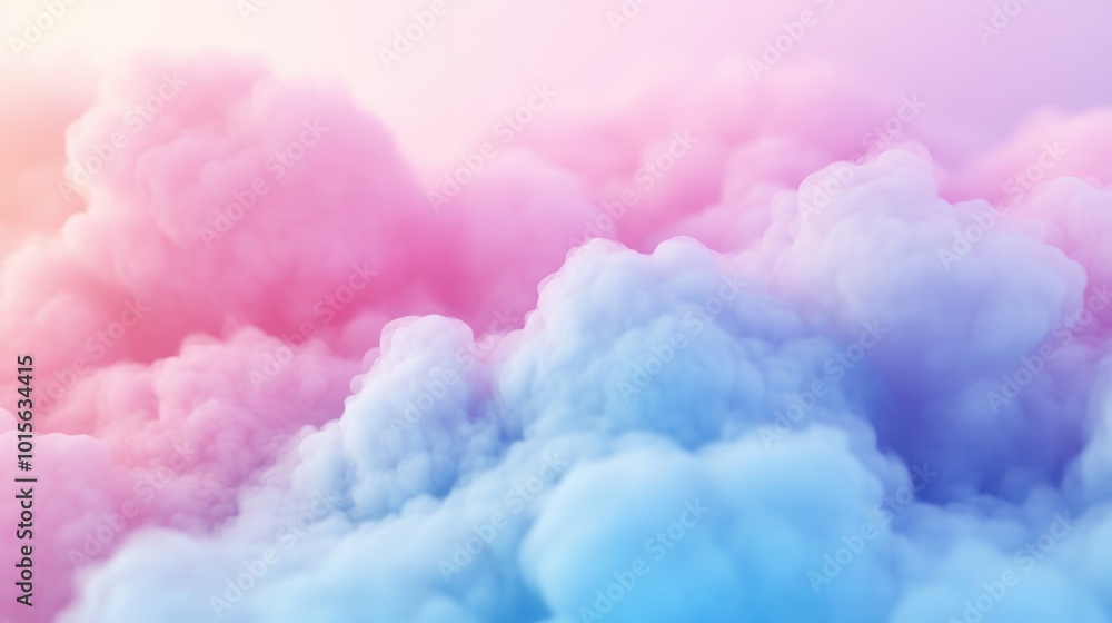 A soft, dreamy cloud formation intermingles pink and blue hues, creating a tranquil and surreal ambiance at dawn A soft, dreamy cloud formation intermingles pink and blue hues, creating a tranquil and surreal ambiance at dawn