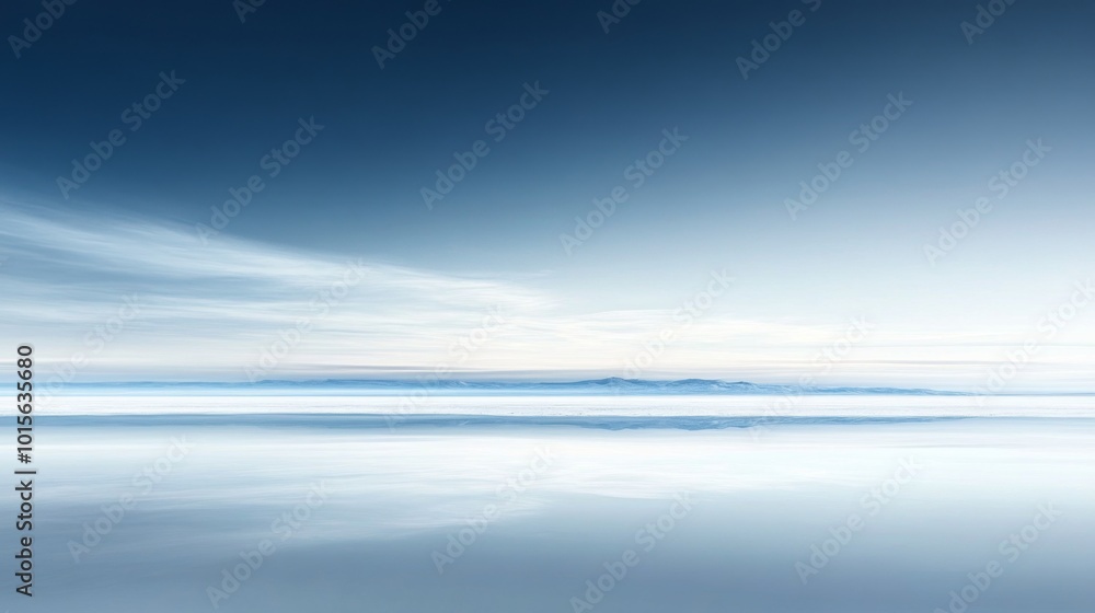 Fototapeta premium Serene Landscape with Mountain Silhouette and Reflection