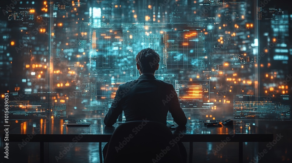 Cybersecurity Analyst Monitoring Data