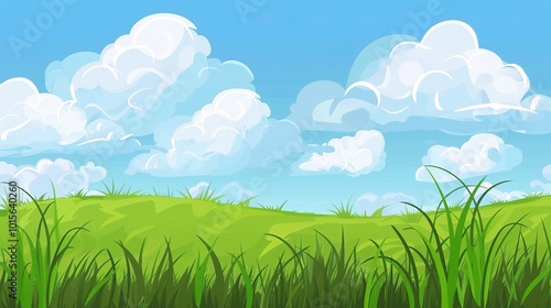 Grassland and Green Grass Background - a serene and natural visual. The grassland with lush green grass creates a peaceful and captivating scene