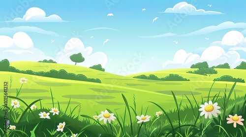 Grassland and Green Grass Background - a serene and natural visual. The grassland with lush green grass creates a peaceful and captivating scene