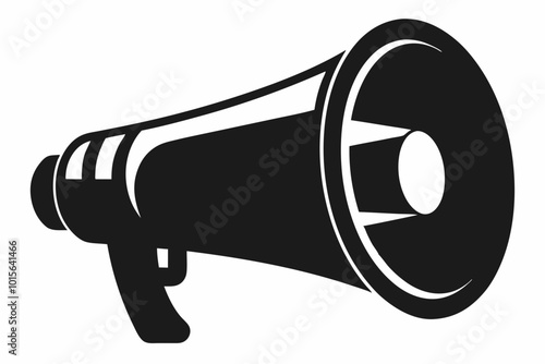 megaphone silhouette, minimal car horn icon vector illustration	