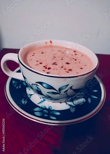 taza con chocolate caliente