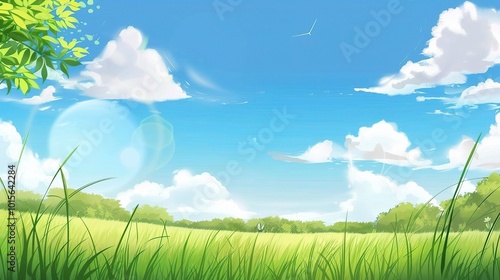 Grassland and Green Grass Background - a serene and natural visual. The grassland with lush green grass creates a peaceful and captivating scene