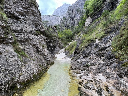 The Suhi potok Stream or Dry Creek in Zadnja Trenta, Bovec (Triglav National Park, Slovenia) - Der Bach Suhi potok in Zadnja Trenta (Triglav-Nationalpark, Slowenien) - Suhi potok (desni pritok Vrsnika photo