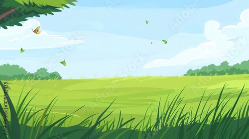 Grassland and Green Grass Background - a serene and natural visual. The grassland with lush green grass creates a peaceful and captivating scene