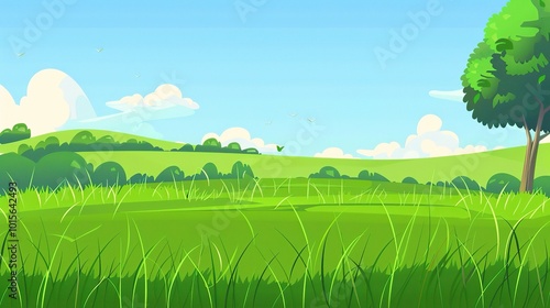 Grassland and Green Grass Background - a serene and natural visual. The grassland with lush green grass creates a peaceful and captivating scene