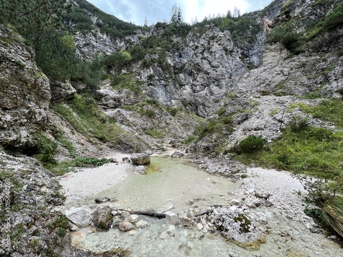 The Suhi potok Stream or Dry Creek in Zadnja Trenta, Bovec (Triglav National Park, Slovenia) - Der Bach Suhi potok in Zadnja Trenta (Triglav-Nationalpark, Slowenien) - Suhi potok (desni pritok Vrsnika photo