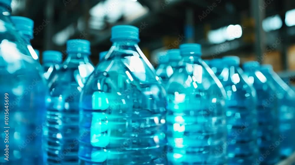 Six Bottles of Refreshing Mineral Water Ready for Distribution Six Bottles of Refreshing Mineral Water Ready for Distribution