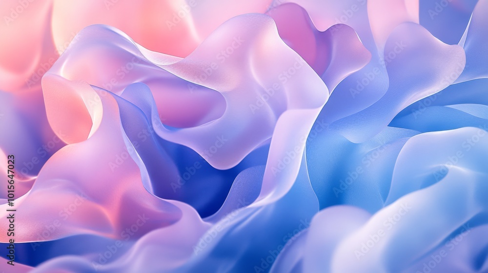 Obraz premium Abstract Wavy Pattern in Blue and Pink Hues